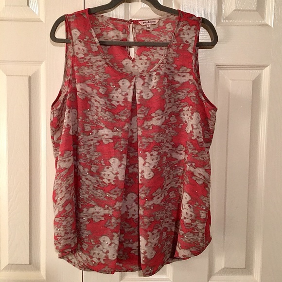 JUICY COUTURE Embellished Sleeveless Georgette Top—SIZE XL - Picture 2 of 11